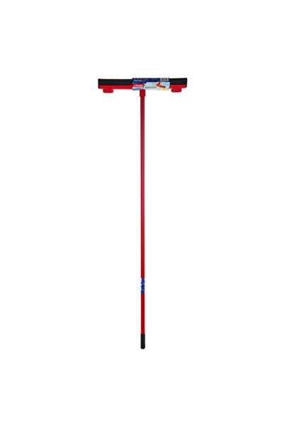 Liveda ممسحة أرضيات قياسية متينة سهلة التركيب مع عصا، لون أحمر وأسود، 130 سم