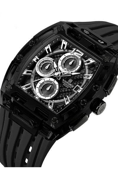 Naviforce Nf7105 Men's Black White Watch | Stylish Quartz Analog Stainless Steel Wristwatch