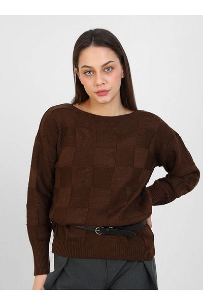 Por La Cara Knit tunic - brown - por la cara