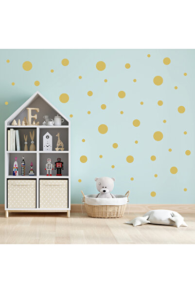 BugyBagy مجموعة ملصقات جدارية دائرية ذهبية فاخرة منقطة، 180 قطعة، 1.3-7.6 سم،...