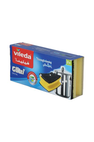 Liveda 3-Piece Glitzi Crystal Sponge Black and Yellow
