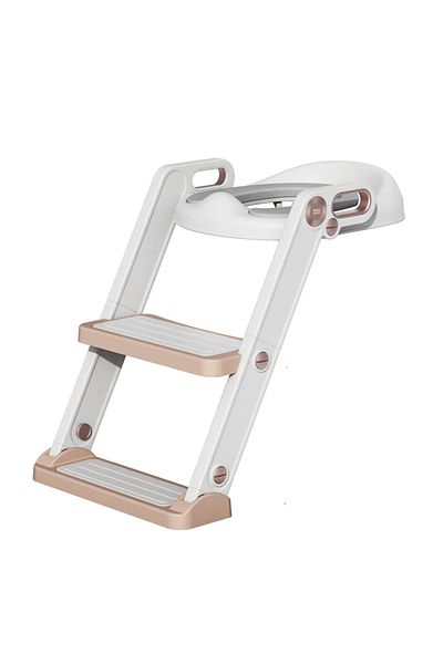Teno Teno® Toilet Reducer with Ladder, non-slip, white/rose gold