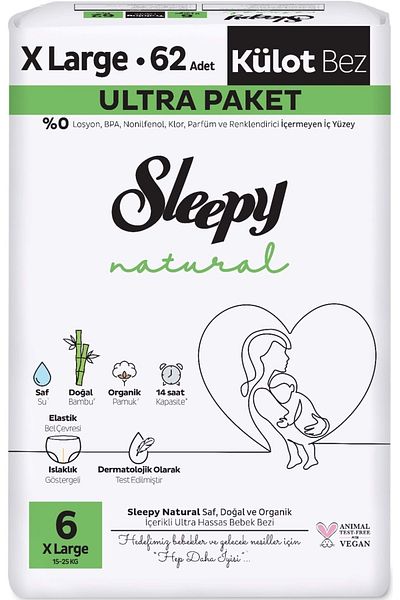 Sleepy Panty Diaper Natural Size: 6 (15-25kg) Extra Large 186 Pieces Monthly Ultra Pk