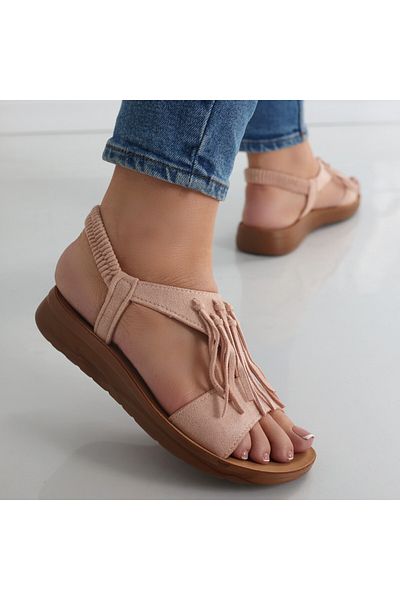 MODA STİL Sandale Dama Fara Toc Roz Din Piele Ecologica Intoarsa Nareta, 36