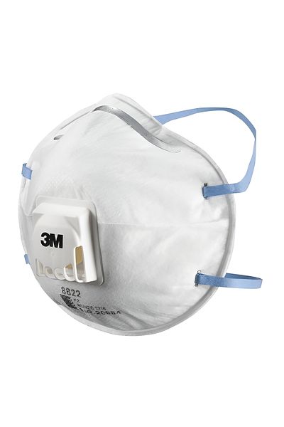 3M 3-Piece Adjustable Straps and Nose Clip Valved Respiratory Mask Set White