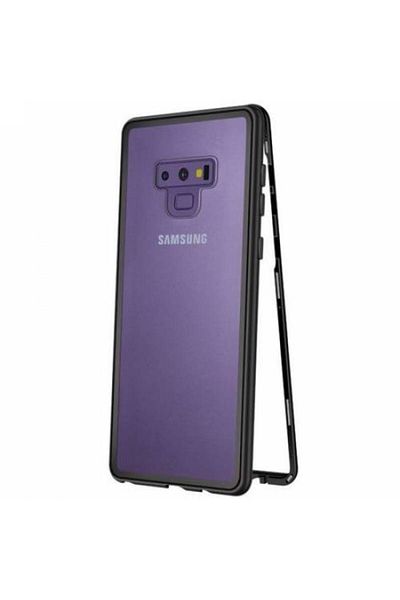 OEM Carcasă din sticlă securizată cu ramă magnetică pentru Samsung Galaxy S8 Plus, Negru-Transparent