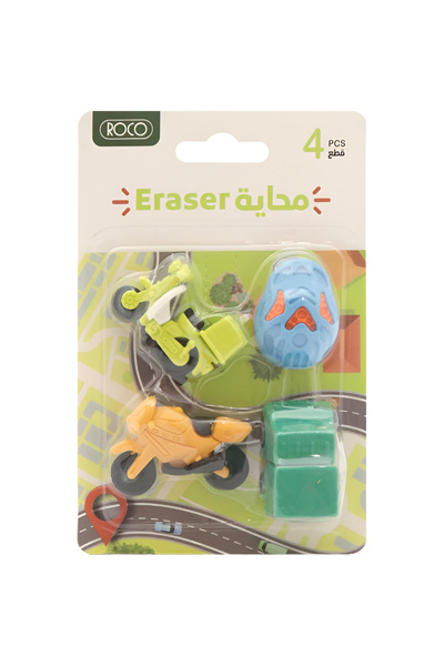 Roco ممحاة مطاطية - تصميم حركة مرور، ألوان متنوعة | ممحاة ممتعة وناعمة للأطفا...