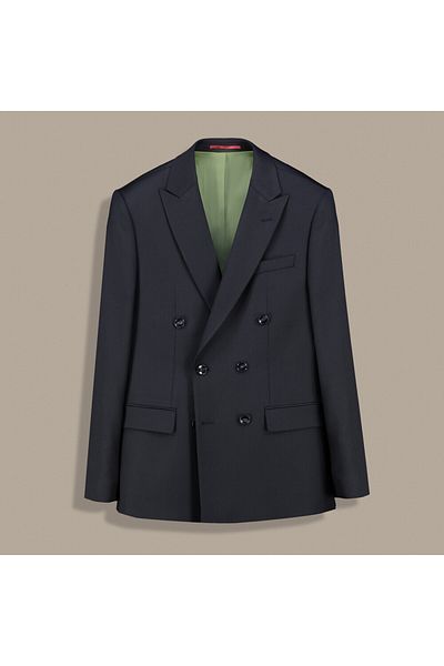 Sarar Interview Double-Breasted Black Slim Fit Suit