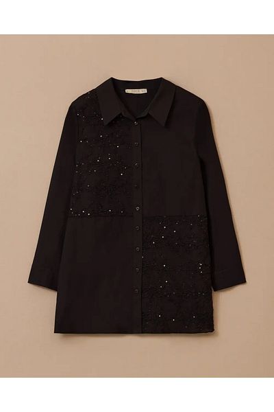 Gala-Xi Tunic with Embroidery Sequin Detail in Plus Size Gala-Xi