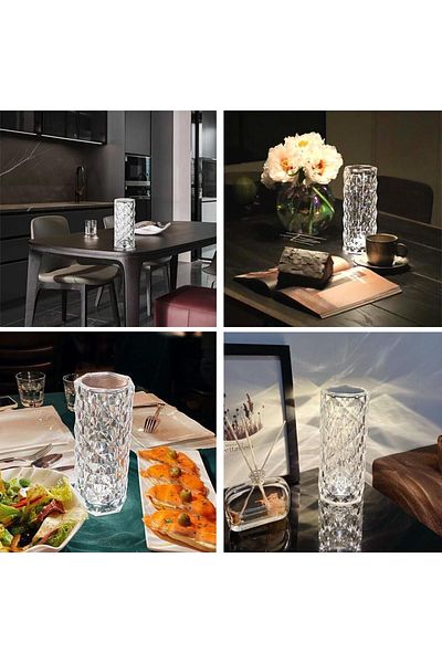 COOYA Crystal Diamond Table Lamp,USB Rechargeable with Touch Control,for Living Room Bedroom