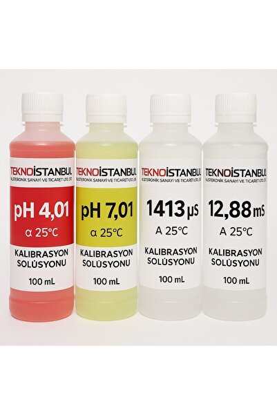 TEKNO İSTANBUL ph 4.01-7.01- İletkenlik 1413 1288 Kalibrasyon Sıvısı 100 Ml