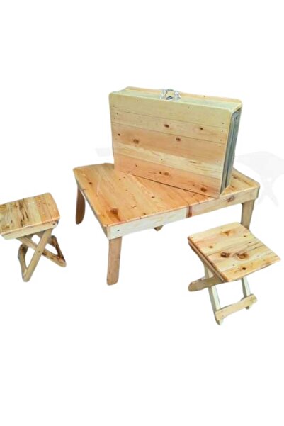 shop katlanır ahşap masa ve tabure piknik kamp karavan