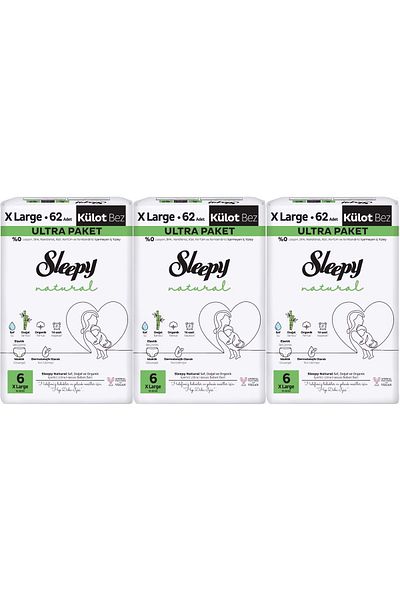 Sleepy Panty Diaper Natural Size: 6 (15-25kg) Extra Large 186 Pieces Monthly Ultra Pk
