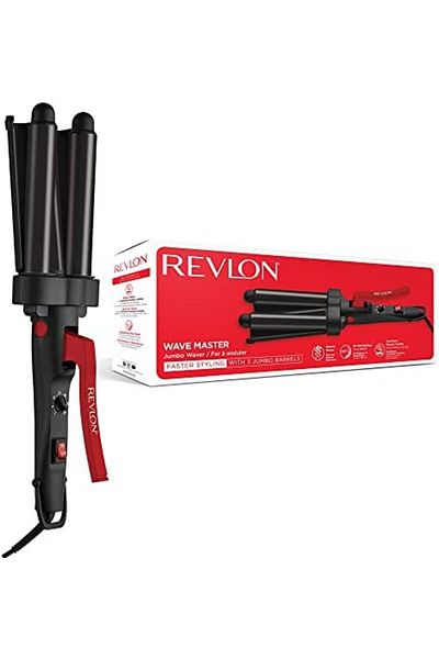 Revlon Revlon Wave Master Jumbo Waver (Three-Prong Jumbo Barrels, Tourmaline Ceramic Coating, 30 Heat Setti