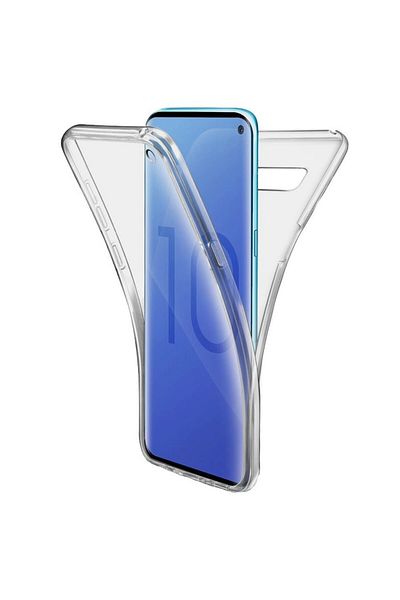 OEM Carcasă completă TPU 360° (față + spate) pentru Samsung Galaxy S10, gri transparent