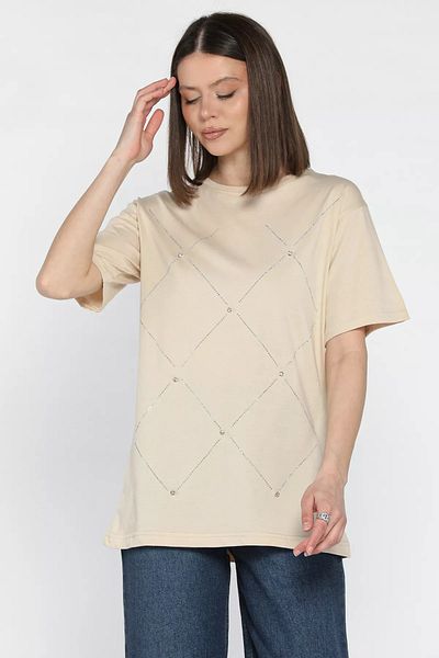GÜLSELİ Tricou de damă Beige Stone