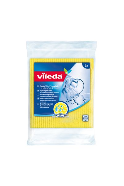 Liveda 5-Piece Super Absorbent and Durable Sponge Cloth Yellow 18 x 20cm