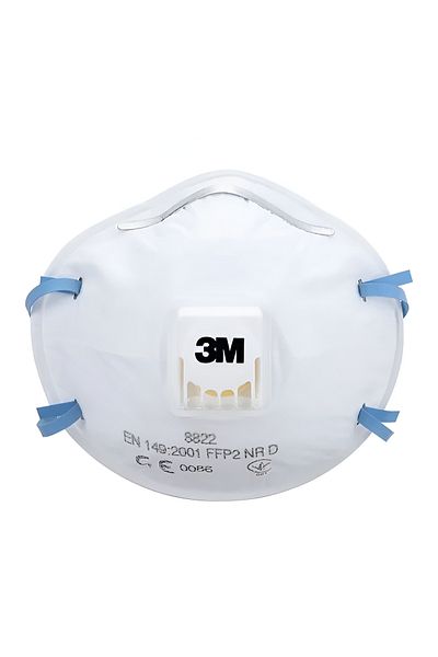 3M 3-Piece Adjustable Straps and Nose Clip Valved Respiratory Mask Set White