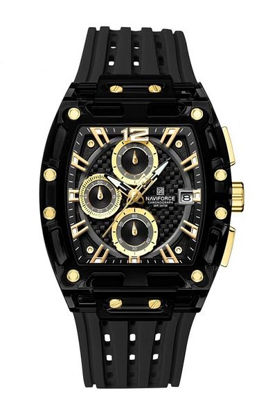 Naviforce 7105 Black Gold Men’s Quartz Watch | Elegant Analog Luxury Stainless Steel Design