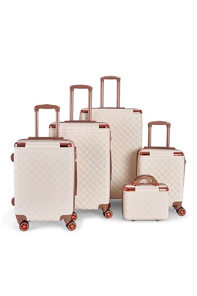 LİMRA 5-piece solid and modern wheeled luggage set
