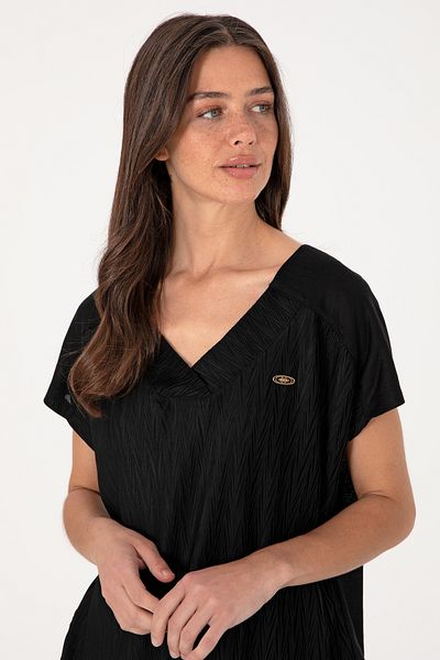 U.S. Polo Assn. Women's Black V-Neck T-Shirt 50307304-Vr046