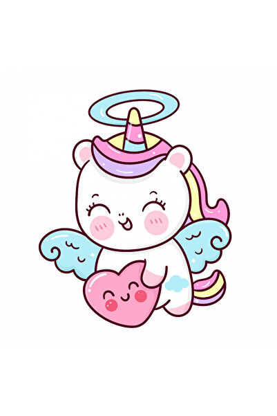 INOVATIX Set of 8 pieces, Sticker Unicorn Cat in Love, INOVATIX®. 6 cm