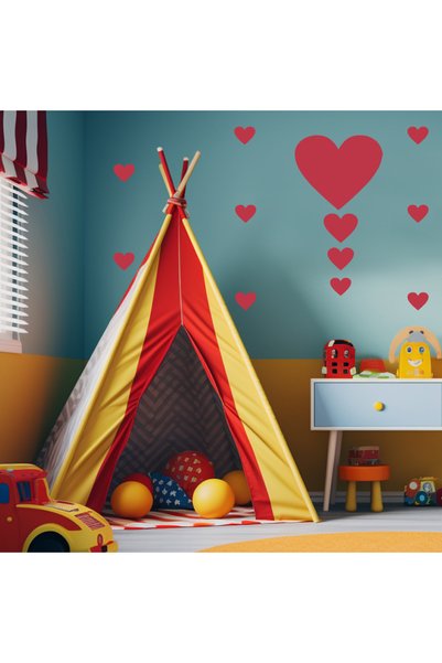 BugyBagy Various Sizes Heart Shaped Wall Sticker Set - 97 Pieces