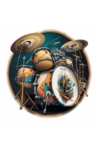 INOVATIX Set de 8 autocolante Crazy Drum Set, INOVATIX®. 6 cm