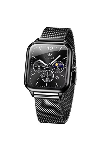 delis Men's watch Olevs CS1932, stainless steel, black, black dial