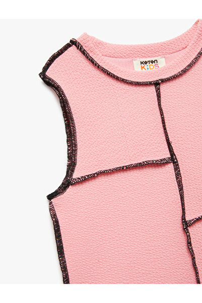 Koton Dikiş Detaylı Viskon Karışımlı Bisiklet Yaka Atlet