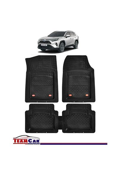 TEAMCAR ® Car Mats Tray Type Compatible with Toyota RAV4 V (2019+) Black Durable Material
