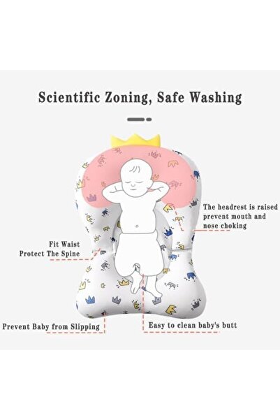 Yelajoy Baby Bath Mat,Breathable Soft,Adjustable Non-Slip,3-Way Adjustable Buckle,28x43cm,for 0 to 12 Months