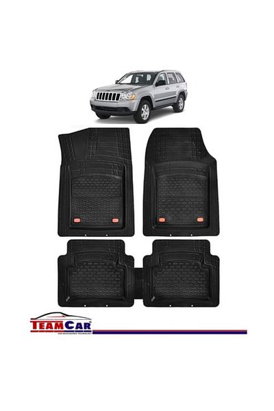 TEAMCAR Covorașe auto tip tavă compatibile cu Jeep Grand Cherokee WK (2005–2010), negre, material durabil