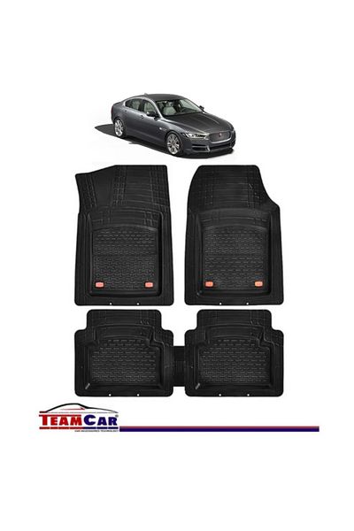 TEAMCAR Covorașe auto tip tavă compatibile cu Jaguar Xe I (2015), negre, material durabil