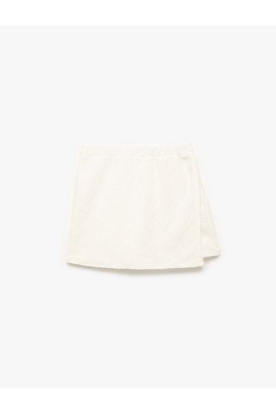 Koton Scalloped Elastic Waist Mini Short Skirt