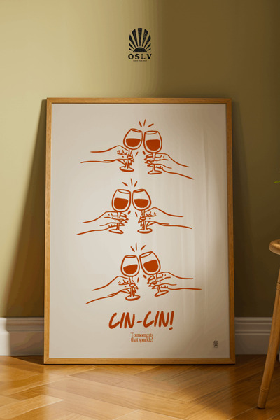 Osliva Shop Cin Cin Poster, Çerçevesiz Poster, Mutfak Posteri, Kitchen Poster