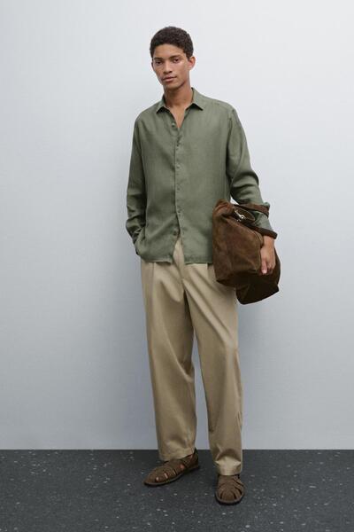 Massimo Dutti Hafif regular fit fitilli gömlek