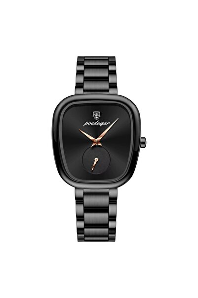 delis Ceas de dama Poedagar CS1892, otel inoxidabil, negru, cadran negru