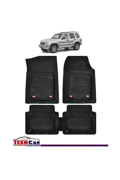 TEAMCAR Covorașe auto tip tavă compatibile cu Jeep Cherokee KJ (2001–2007), negre, material durabil