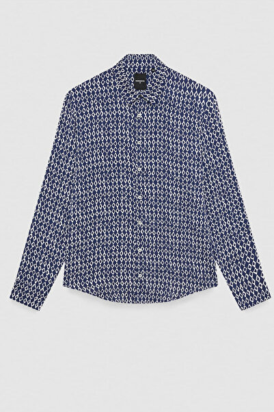 Patrizia Pepe CĂMAȘĂ IMPRIMATĂ SUPRADIMENSIONATĂ - PATRIZIA PEPE - 50, ALBASTRU