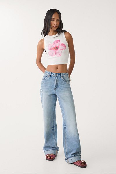 Stradivarius Hibiscus racerback top