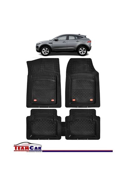 TEAMCAR Covorașe auto tip tavă compatibile cu Jaguar E-pace I (2017), negre, material durabil