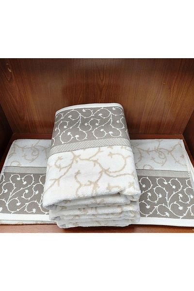 Özdilek Özdilek 1 Piece Kdf Cotton Hand-Face Towel (50X90)-Jalen Beige Cream