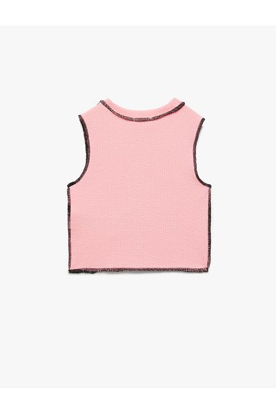Koton Viscose Blended Crew Neck Tank Top with Stitching Detail