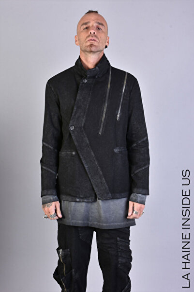 La Haine Inside Us STRETCH COATED GABARDINE JACKET - LA HAINE INSIDE US - BLA...