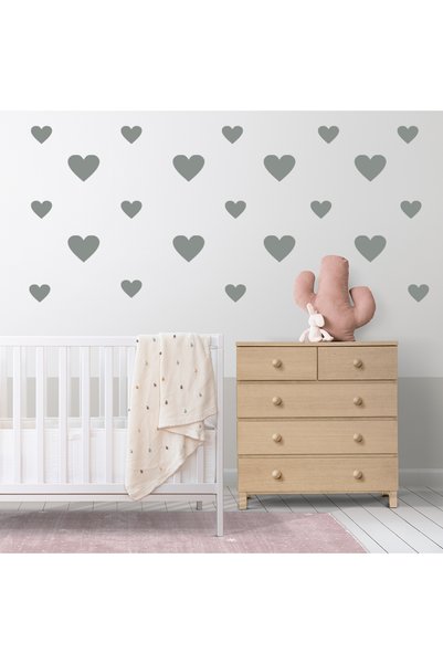 BugyBagy Various Sizes Heart Shaped Wall Sticker Set - 97 Pieces