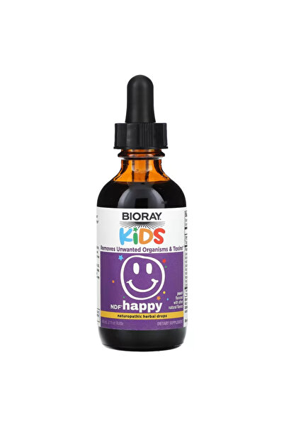 bioray Kids NDF Happy, Peach - 2 fl oz - Removes Unwanted Organisms That Can Trigger Irritability (60 ml)