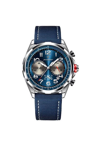 delis Men's watch Poedagar CS1856, natural leather, blue, blue dial