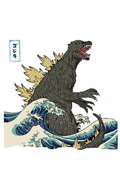 INOVATIX Set de 8 piese, autocolant Regele Monștrilor Godzilla în valuri, INOVATIX®. 6 cm