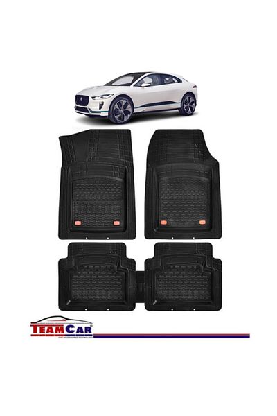 TEAMCAR Covorașe auto tip tavă compatibile cu Jaguar I-pace I (2018), negre, material durabil